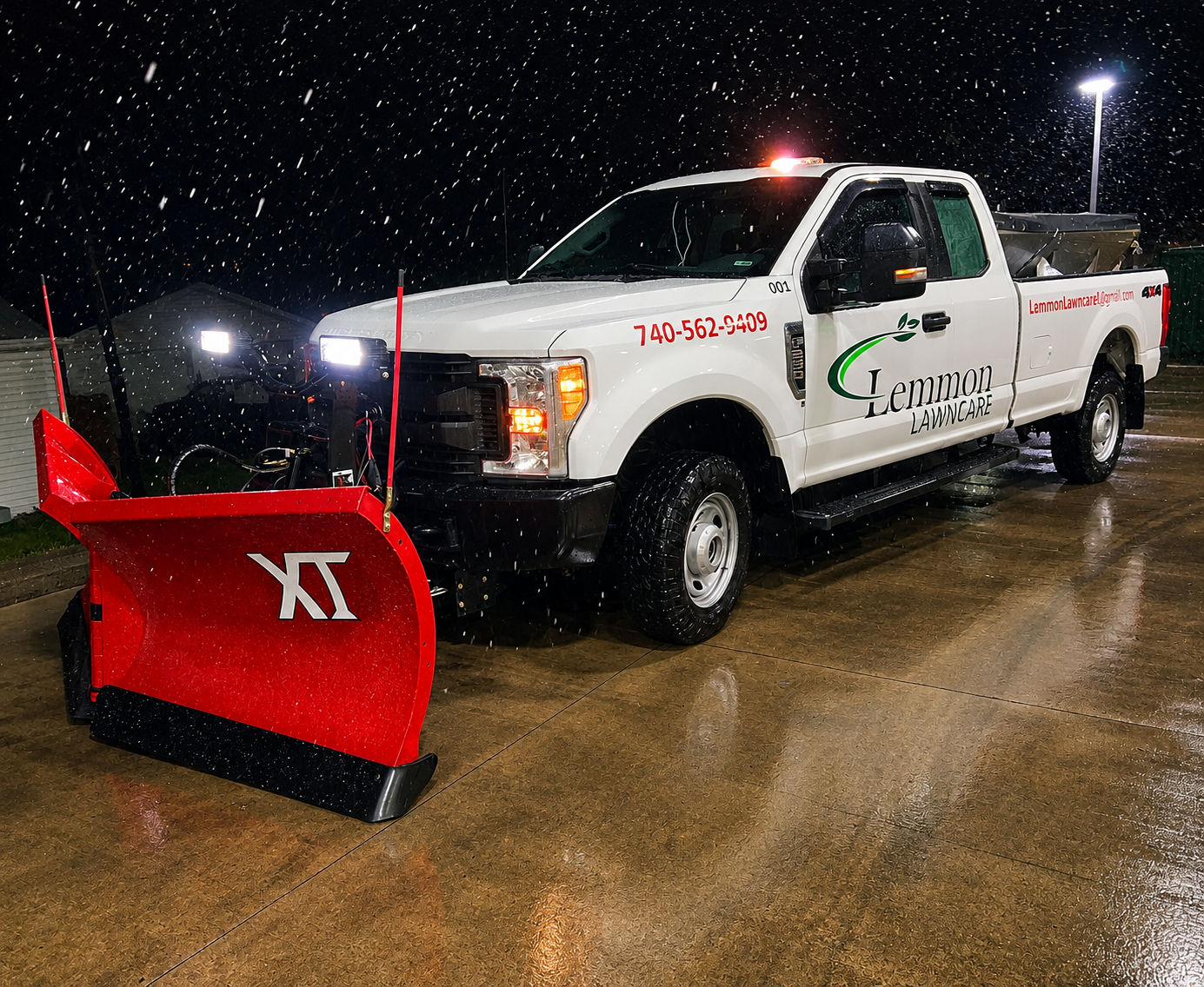 Lemmon Lawn Care snow plow truck